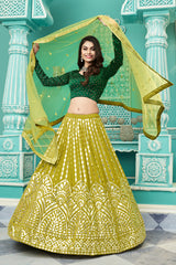 Floracance Green color Georgette designer lehenga choli - Joshindia