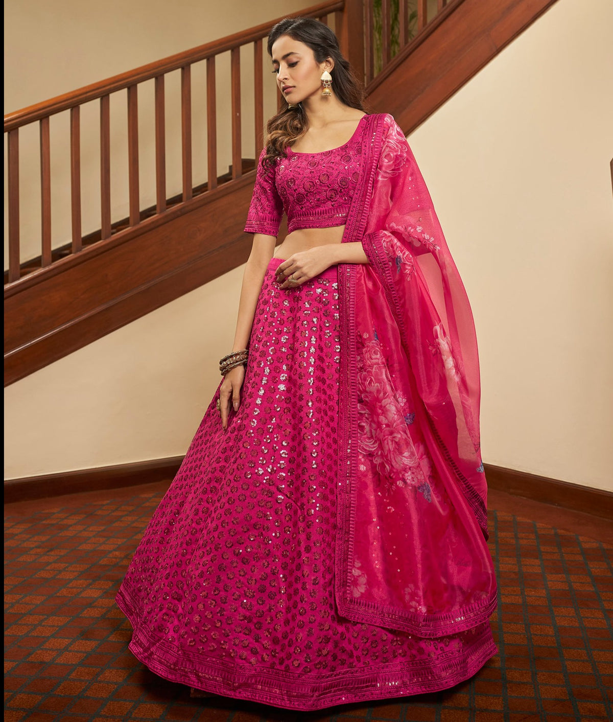 Beautiful Deep Pink Designer lehenga choli - Joshindia