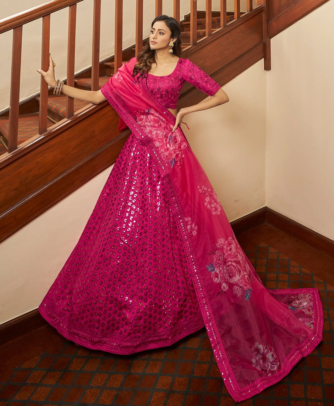 Beautiful Deep Pink Designer lehenga choli - Joshindia