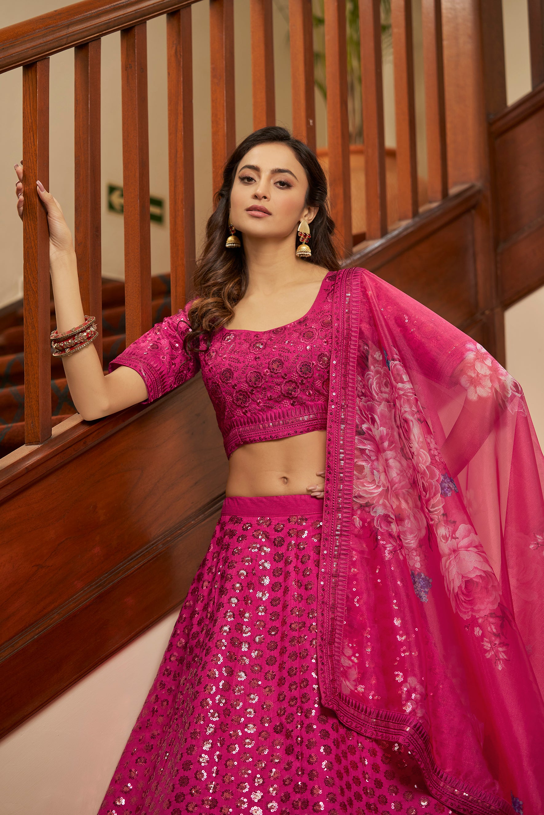 Beautiful Deep Pink Designer lehenga choli Joshindia