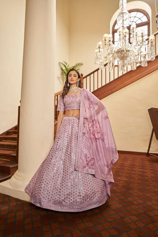 Trendy Dusty Pink Designer Lehenga Choli Buy Now