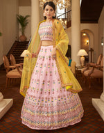 Latest trendy designer light pink color mirror lehenga choli buy now - Joshindia