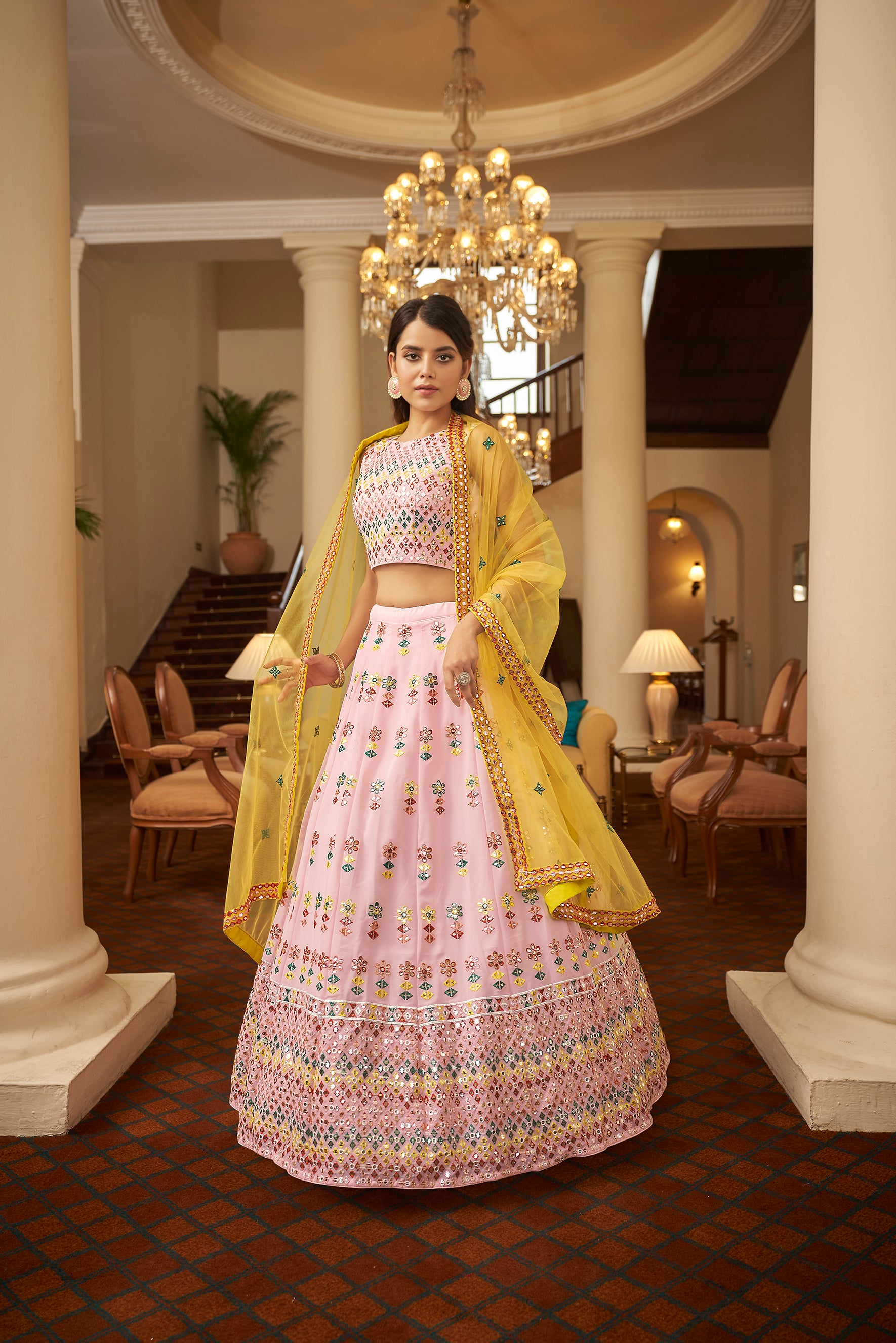 Arya Dress 06 Jaganta Lehenga Choli Pink Full Stitched Cotton Lehenga