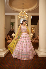 trendyPink Yellow designer lehenga choli buy now - Joshindia
