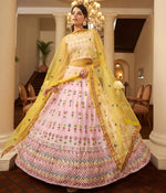 Latest trendy designer light pink color mirror lehenga choli buy now - Joshindia