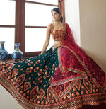 Trending Green and pink color designer lehenga choli - Joshindia