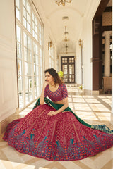 Deep Pink Color Lehenga Choli For Wedding - Joshindia