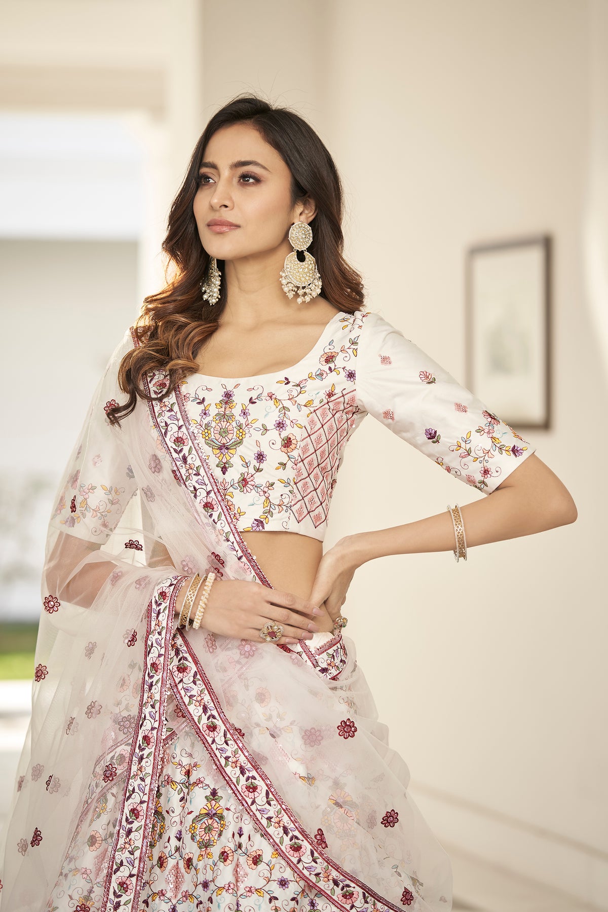 whitecolor latest designer lehenga choli - Joshindia