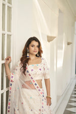 Trending White color designer lehenga choli - Joshindia