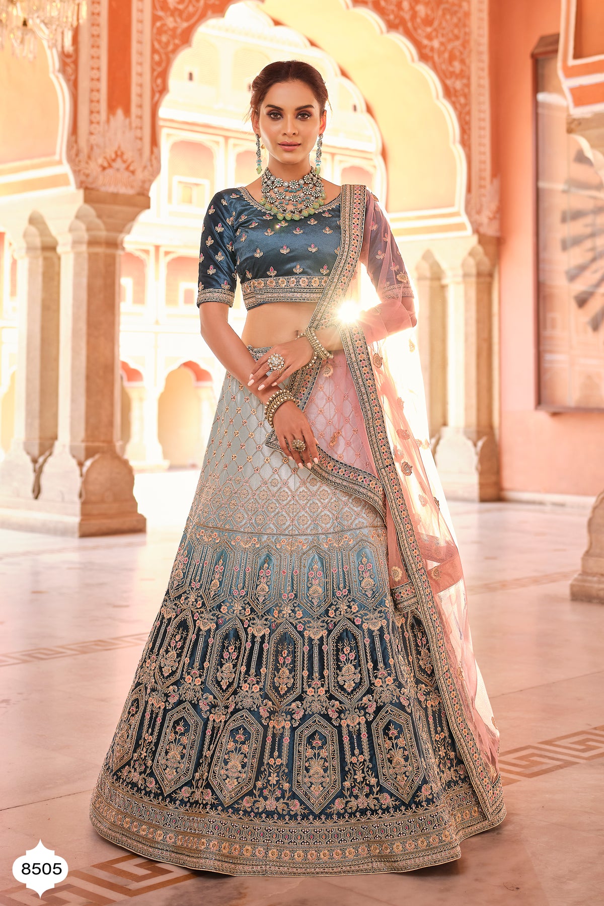 beautiful navy blue designer lehenga for Stylish Looks buy It Now - Joshindia