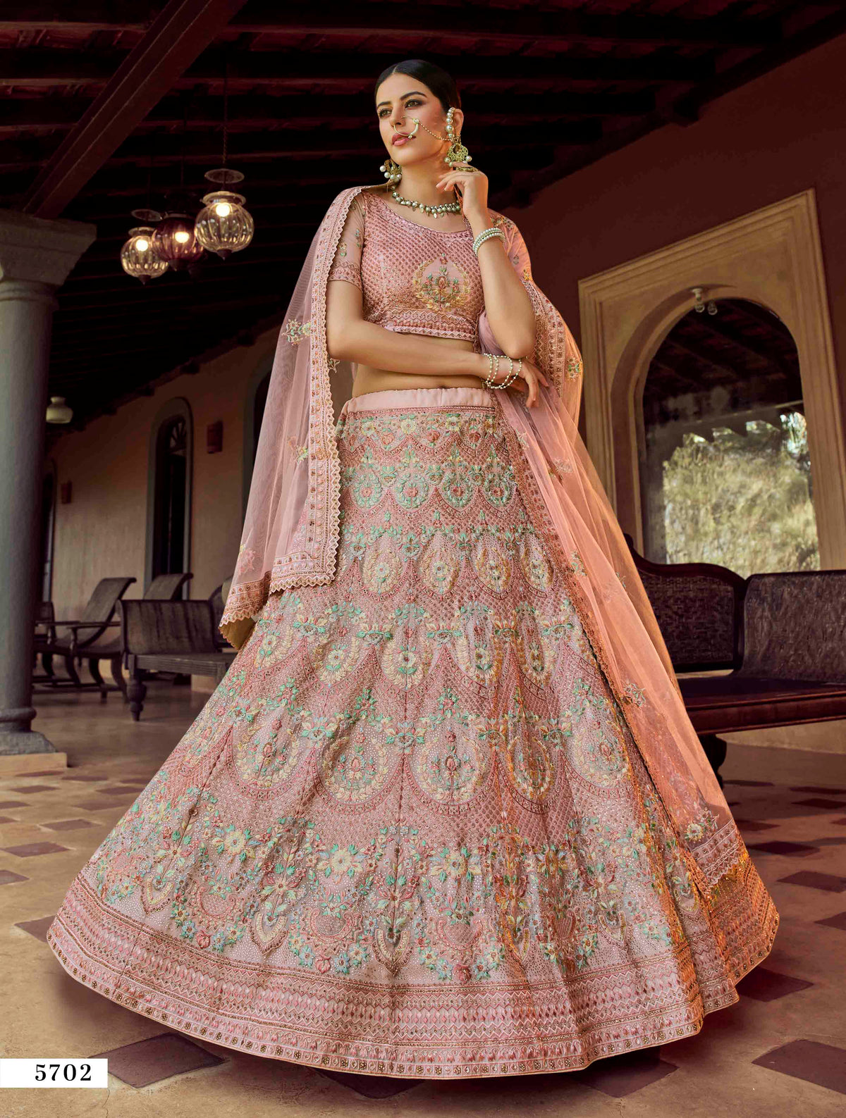 Trending peach color designer lehenga choli buy now - Joshindia