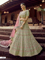Pastel Green Heavy designer lehenga choli for wedding buy now - Joshindia