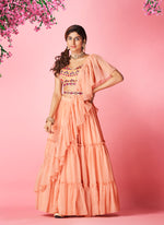 Beautiful peach color lehenga at affordable price - Joshindia