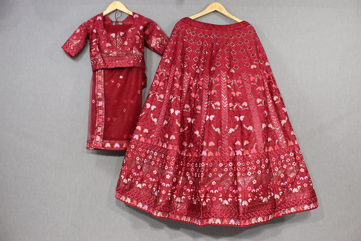Trending Maroon Color Lehenga Choli For Wedding - Joshindia