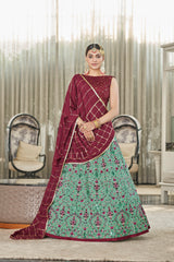 Trending Pista Green  Color Lehenga Choli For Wedding - Joshindia