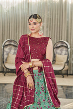 Trending Pista GreenColor Lehenga Choli For Wedding - Joshindia