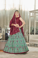 Trending Pista Green  Color Lehenga Choli For Wedding - Joshindia