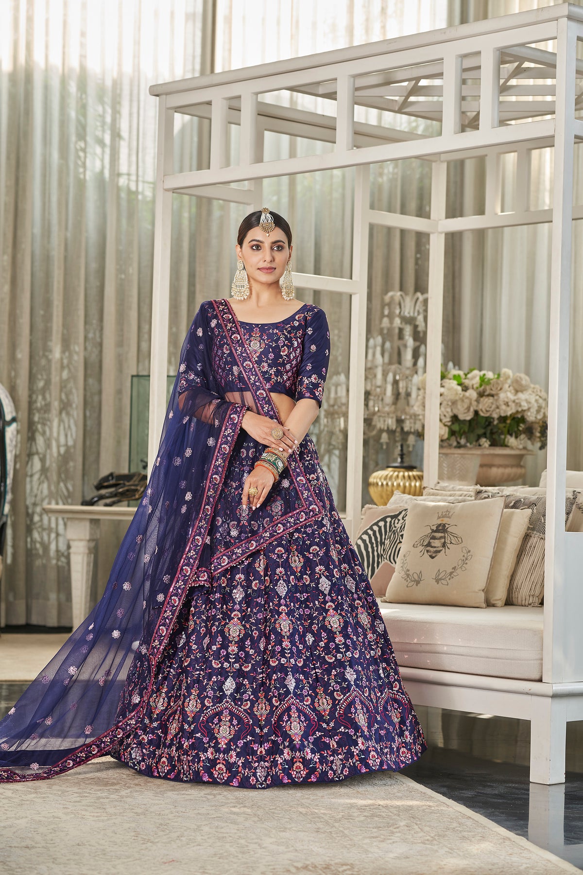 Trending Navy Color Lehenga Choli For Wedding - Joshindia