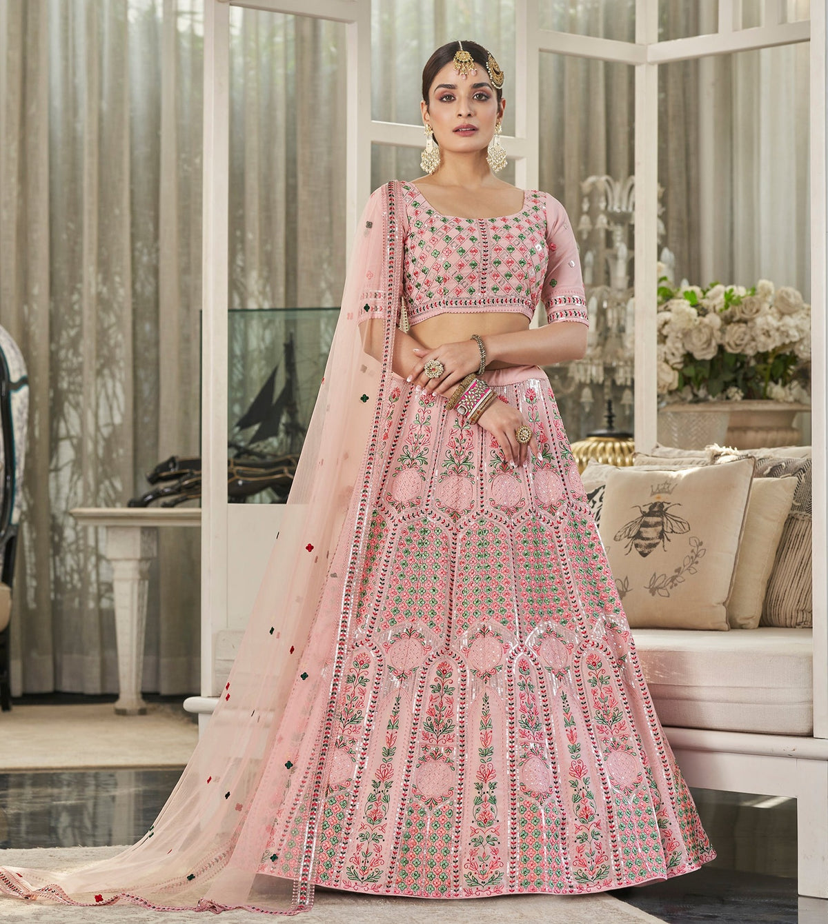 Trending Pink Color Lehenga Choli For Wedding - Joshindia