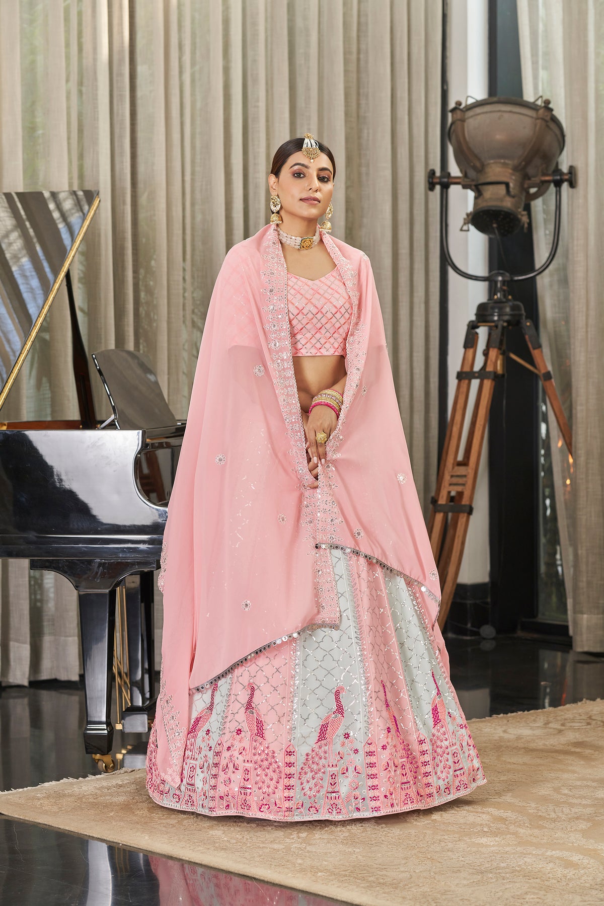 Beautiful Pink Color Lehenga Choli For Wedding - Joshindia