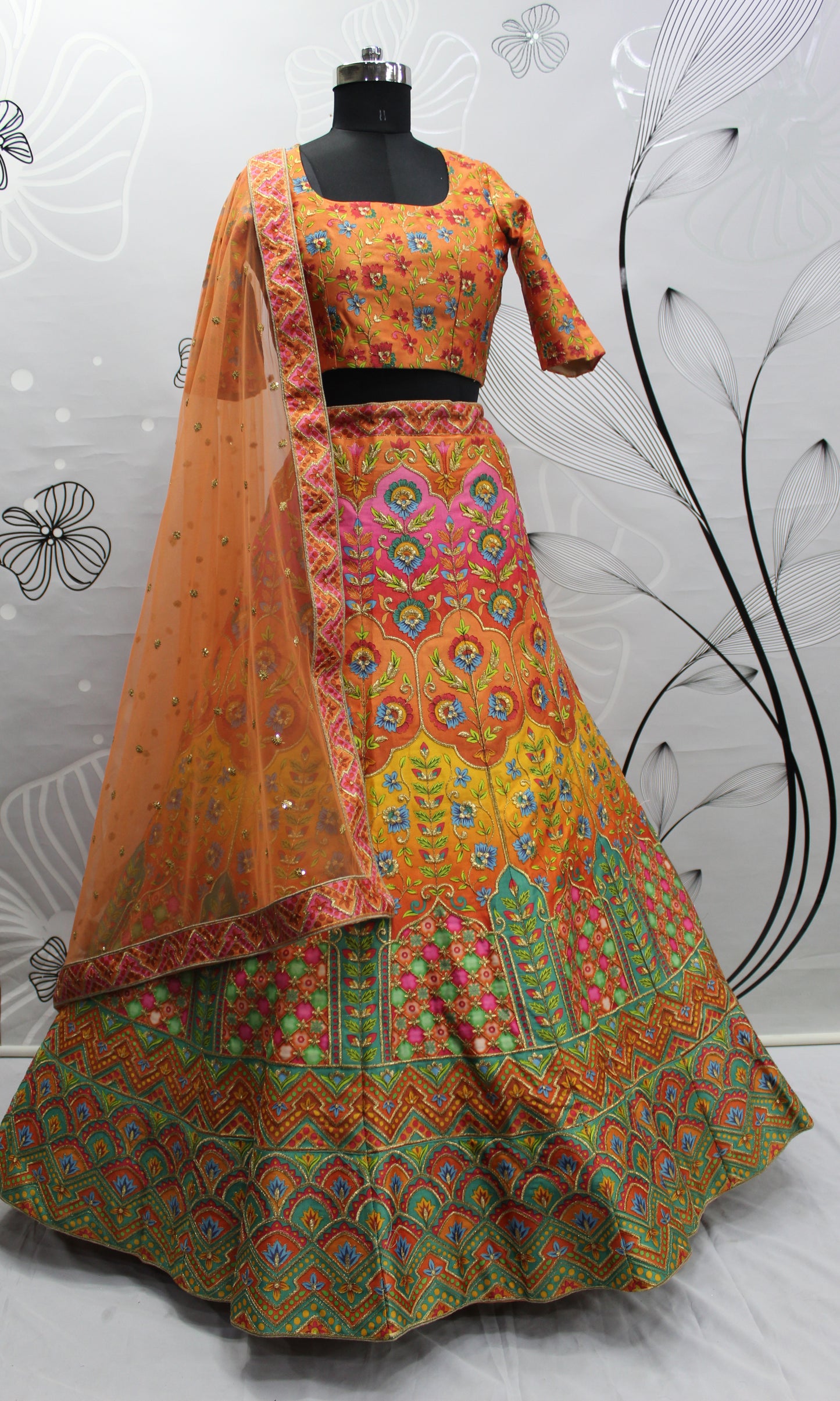Amazing Multicolour Silk Lehenga Choli Buy Now