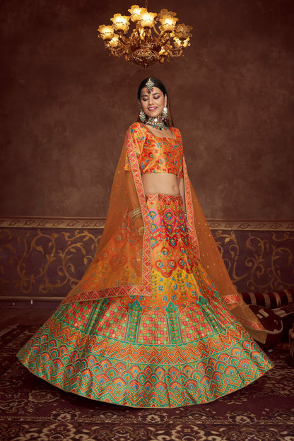 Amazing Multicolour Silk Lehenga Choli Buy Now