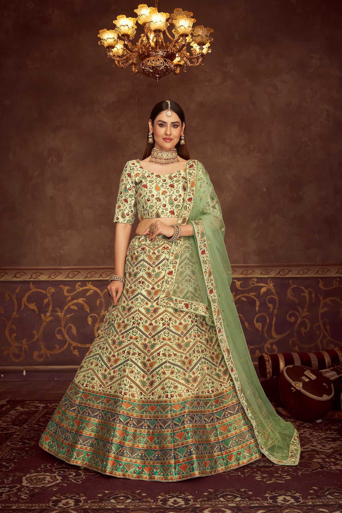 Latest Mint Green Lehenga Choli - Joshindia