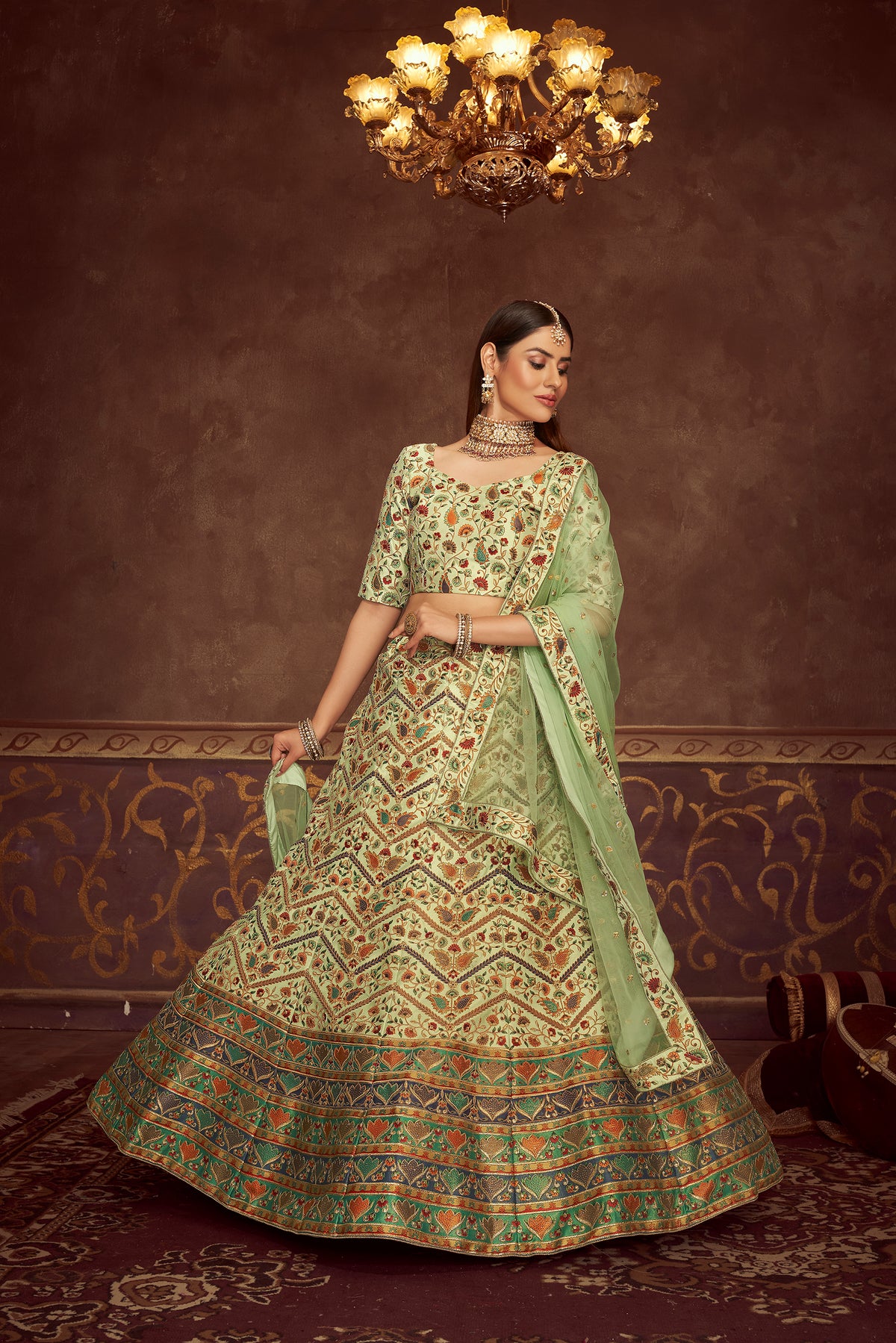 Latest Mint Green Lehenga Choli - Joshindia