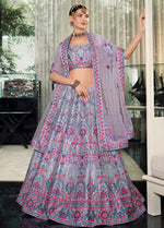 Latest Designer Violet Color Lehenga Choli For Party Look - Joshindia