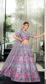 Latest Designer Violet Color Lehenga Choli For Party Look - Joshindia