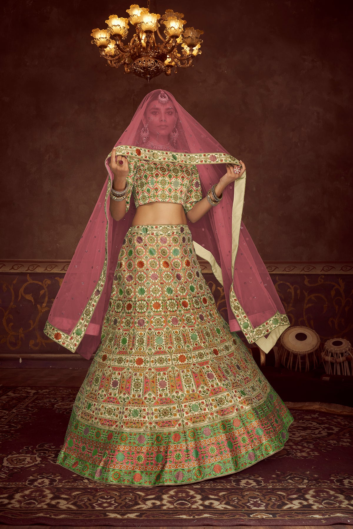 Trendy Beige Silk Lehenga Choli - Joshindia