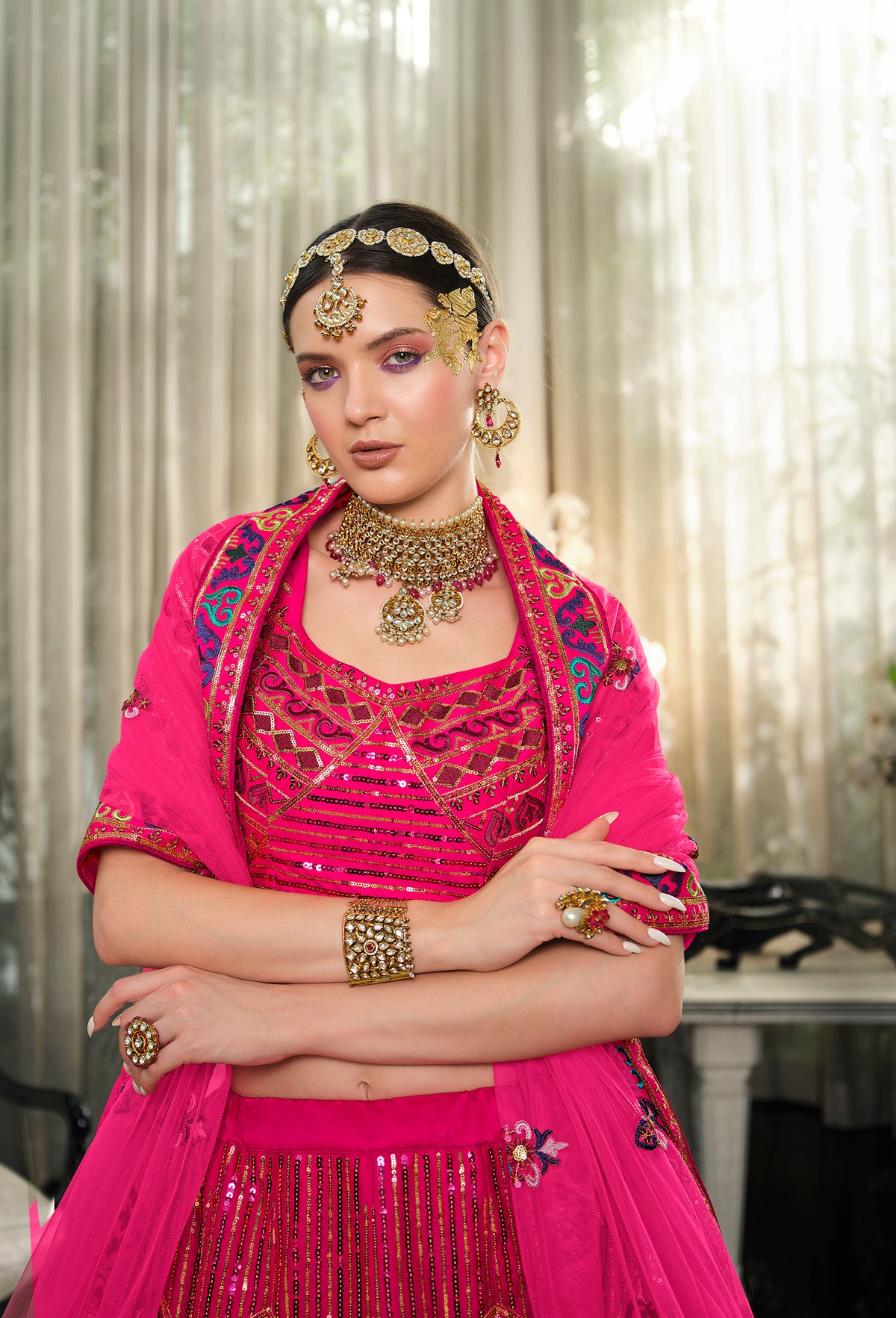 Latest Designer Deep Pink Color Lehenga Choli For Party Look - Joshindia