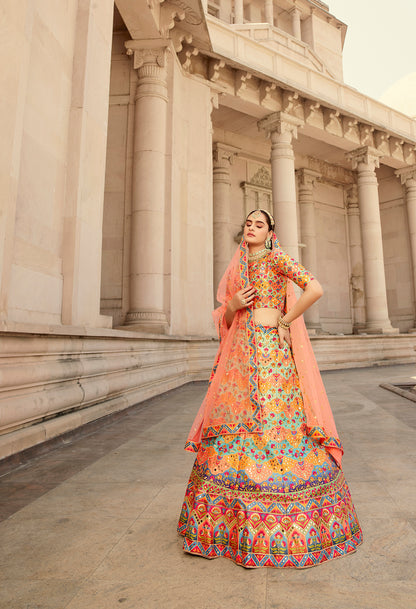 Beautiful Multi Color Lehenga choli For Wedding Buy Now