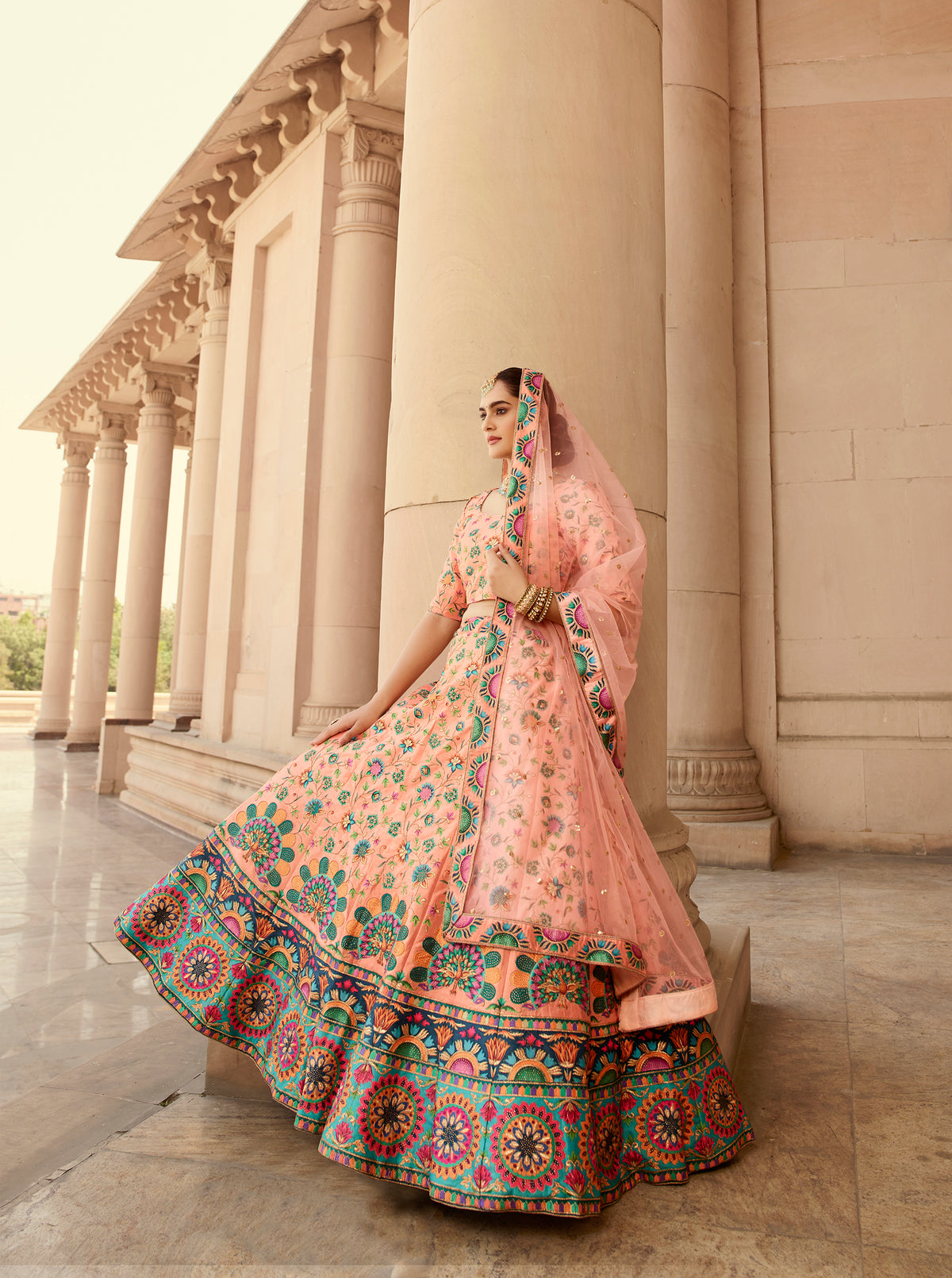 Beautiful Peach Lehenga choli For Wedding Buy Now - Joshindia