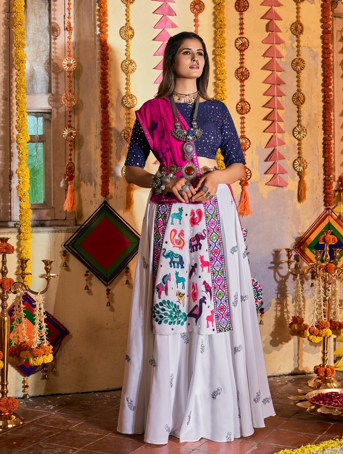 Buy Navratri Multi Color Chaniya Choli Garba Dress Online