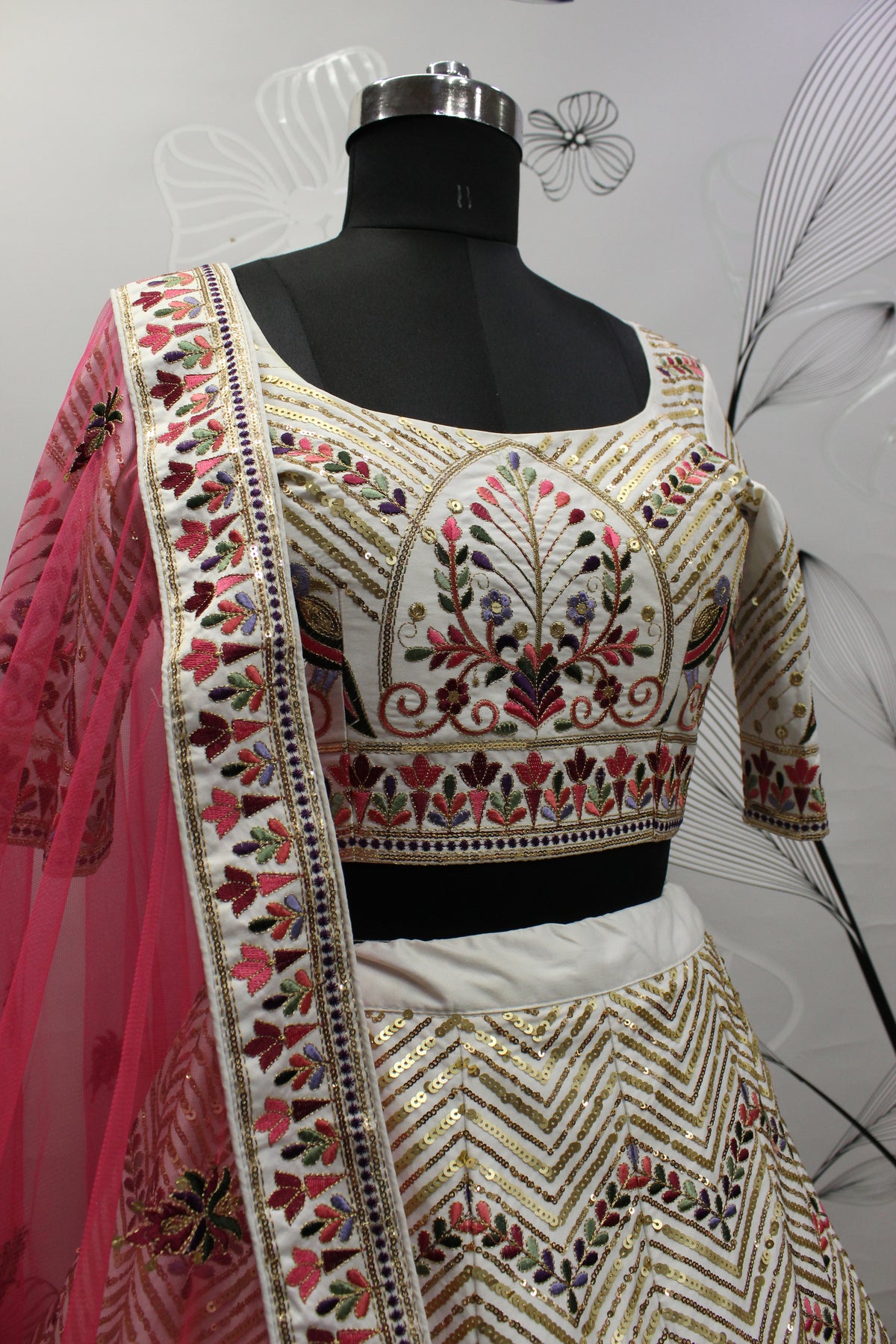 Designer Whitw Color Lehenga Choli For Wedding Look - Joshindia