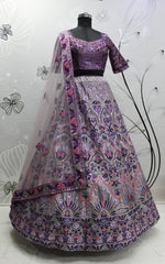 Latest Designer Dusty Purple Color Lehenga Choli For Party Look - Joshindia