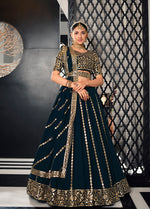 Teal Blue Color lehenga choli for women Buy Online - Joshindia