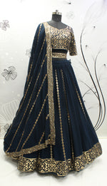 Teal Blue Color lehenga choli for women Buy Online - Joshindia