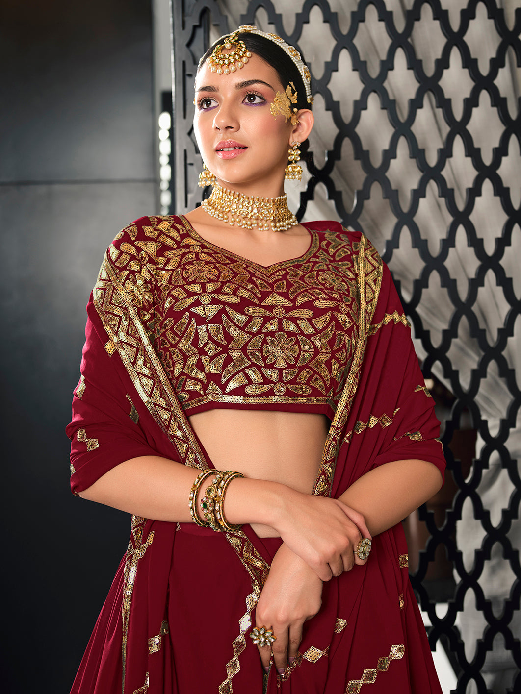 Maroon Color lehenga choli for women Buy Online - Joshindia