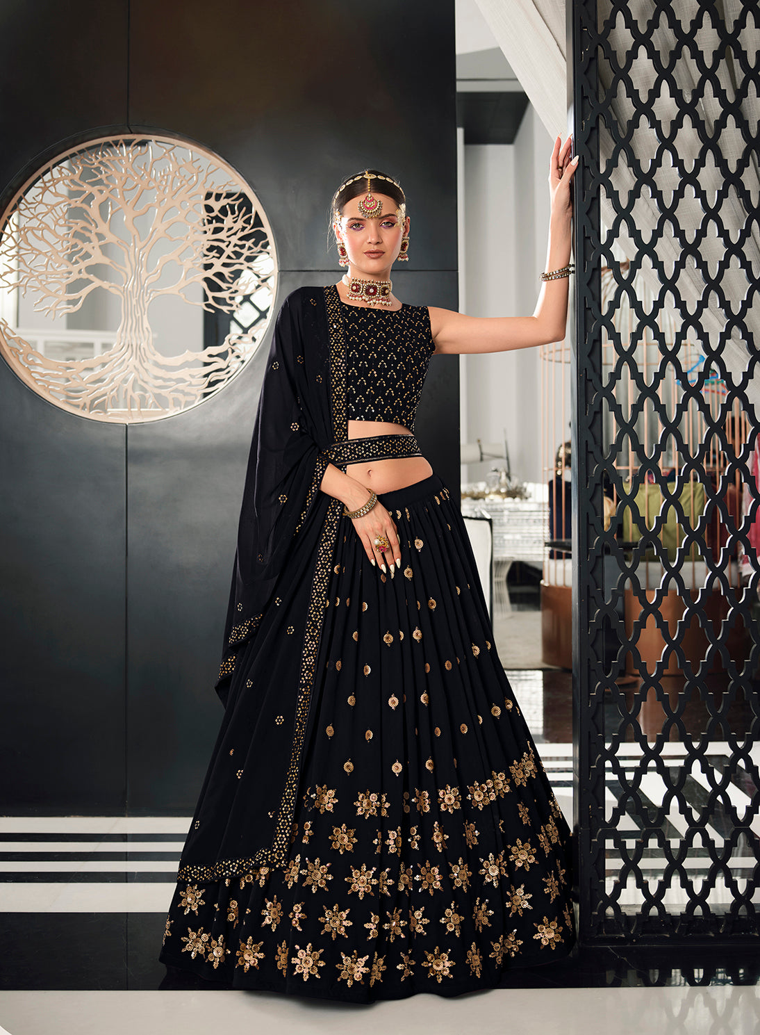 Navy Blue Color lehenga choli for women Buy Online - Joshindia