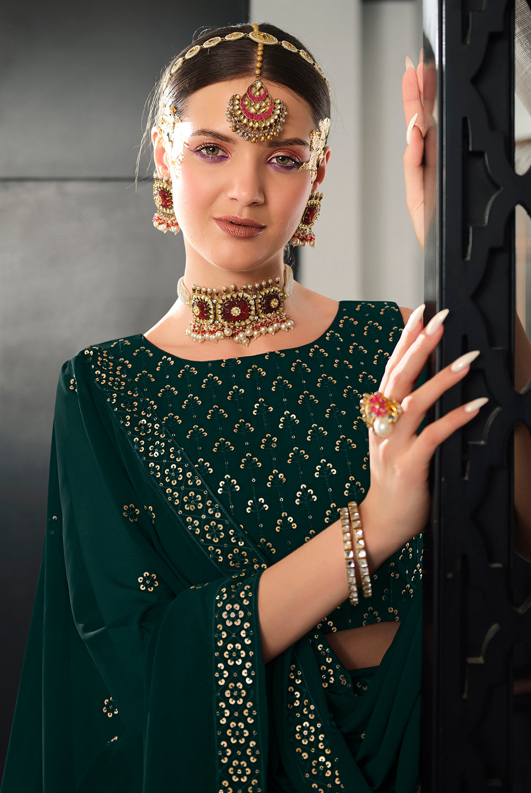 Green Color lehenga choli for women Buy Online - Joshindia