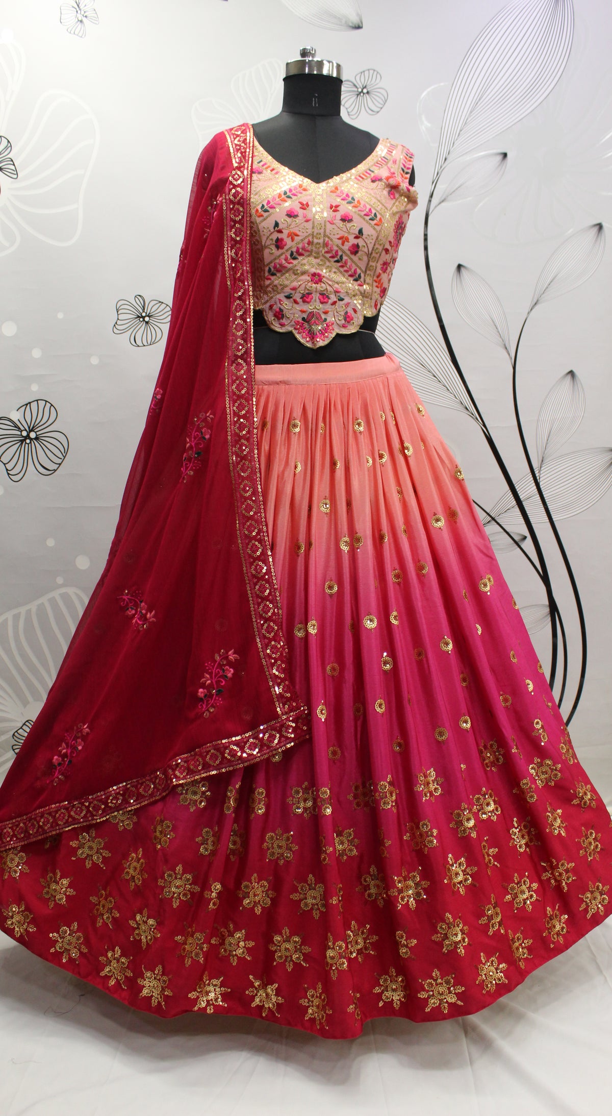 Beautiful Pink Color Lehenga Choli For Wedding - Joshindia