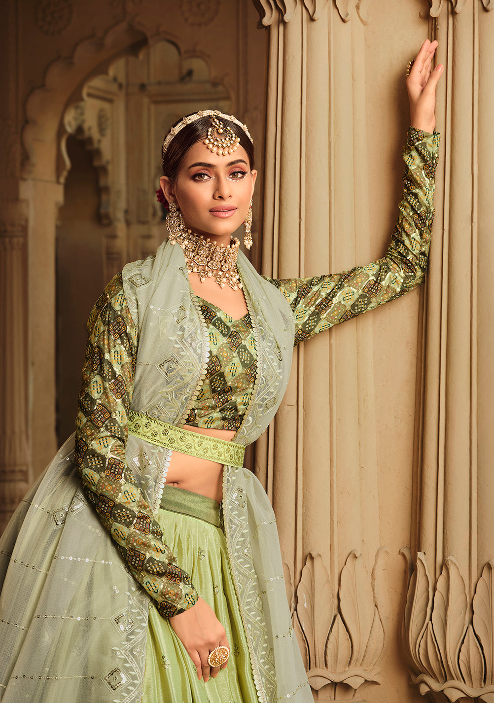 Beautiful Pista Color Lehenga Choli For Wedding - Joshindia