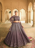 Beautiful Dusty Color Lehenga Choli For Wedding - Joshindia