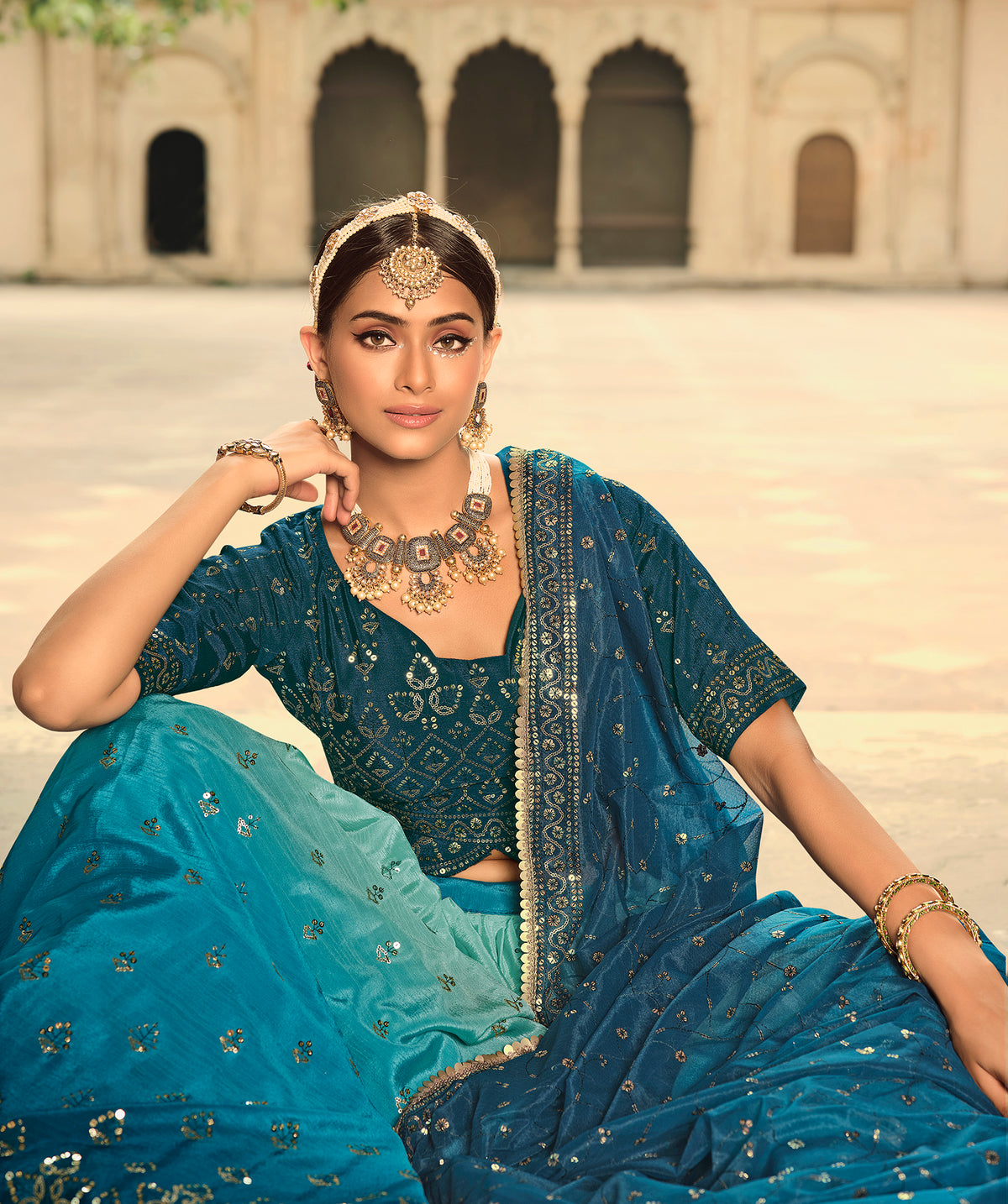 Beautiful Blue Color Lehenga Choli For Wedding - Joshindia