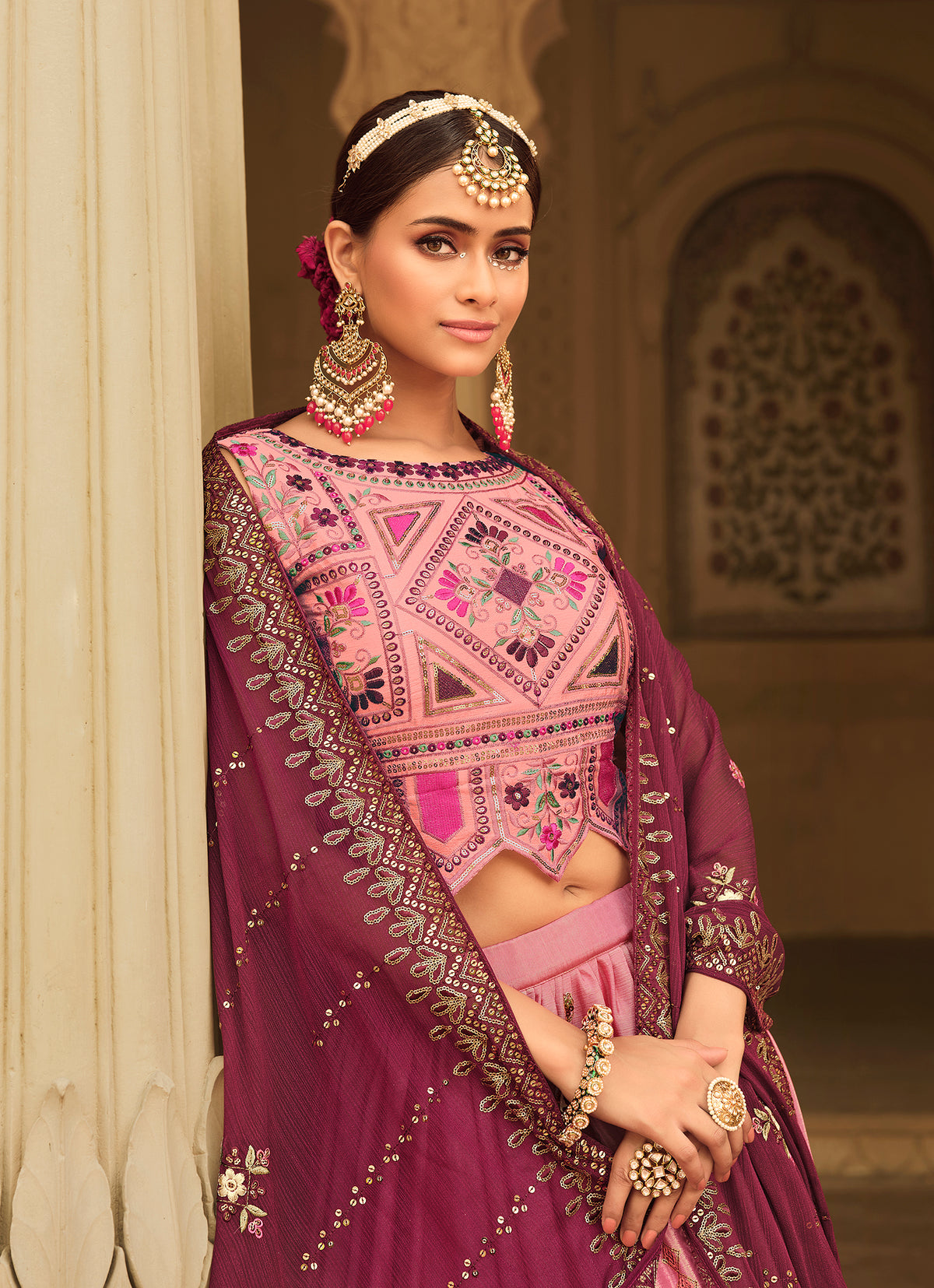 Amazing Pink Color Lehenga Choli For Wedding - Joshindia