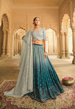 Beautiful Grey Color Lehenga Choli For Wedding - Joshindia
