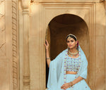 Gorgeous Sky Blue Color Lehenga Choli For Wedding Occasion - Joshindia