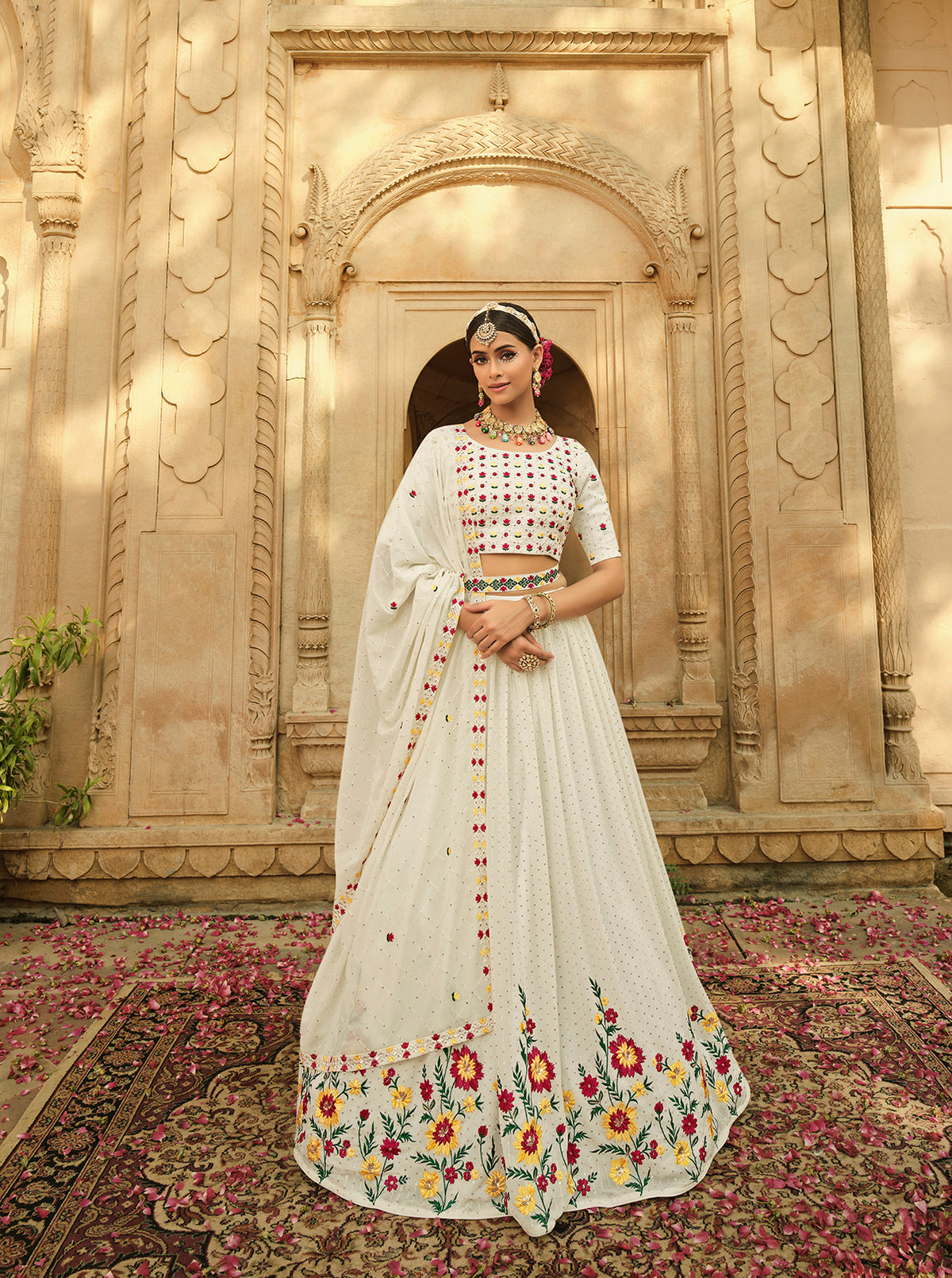 Gorgeous White Color Lehenga Choli For Wedding Occasion - Joshindia